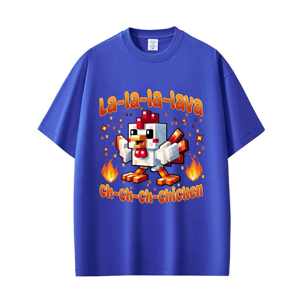  Summer Fashion Lava Chicken Movie Funny Men Women Harajuku Cartoon Short Sleeve T-shirt 100% Pure Cotton Printed T-shirt