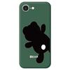 For iPhone 16e Case Black Bear Back Pattern Printing Straight Edge TPU Phone Back Cover