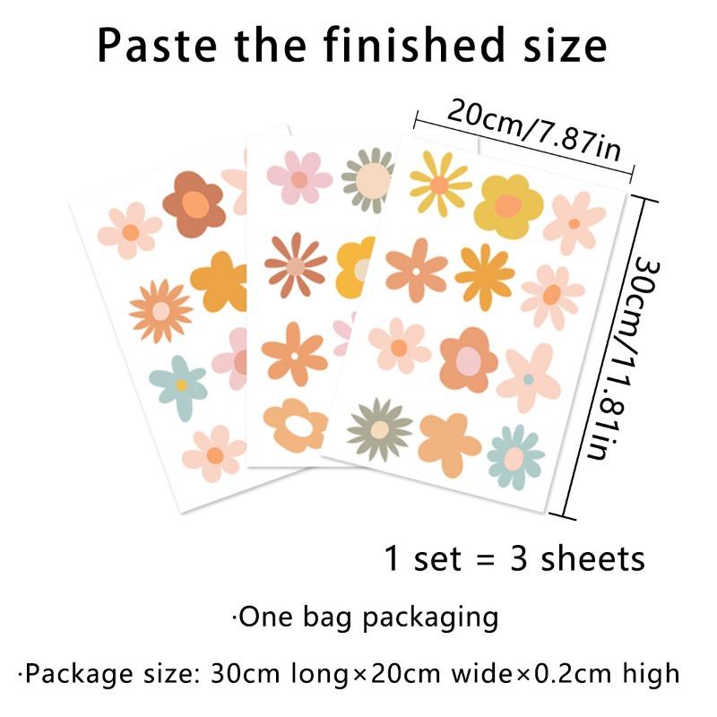 Boho Daisy Floral Wall Stickers for Kids Rooms Removable Children Baby Nursery Vinyl Wall Decals Girls Room Decoration Interior