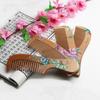 Painted Flower Peach Wood Healthy Scalp Comb Hair Massage Anti-Static Care Tool