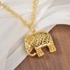 Vintage Classic Double-sided Hollow Pattern India Thailand 18K Gold Elephant Pendant Necklace Jixiang Necklace 2026