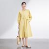 JOY SPEAKER Designed Long Sleeve Shirt Dress