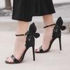 Personalized Sandals 2026 Summer New Embroidery Butterfly Slim Heels Women Shoe Sexy Fashion Party High Heels Sandalias De Mujer