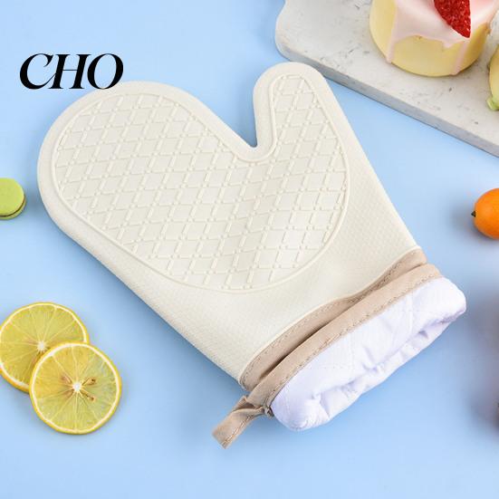 Grill Heat Resistant Gloves 2Pcs Silicone Oven Mitts High Temperature Kitchen Non-Slip Lined Boiling Water Machine Washable for Baking Grilling