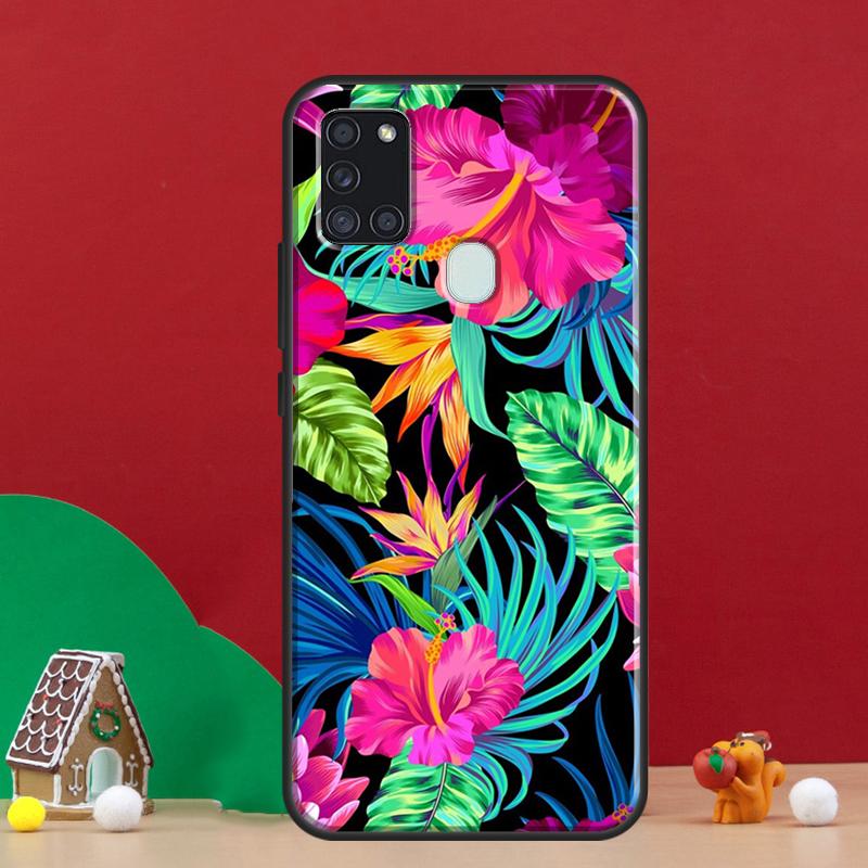 Tropical Aloha Hibiscus  Pattern Cover For Samsung Galaxy A54 A34 A14 A32 A12 A22 A52 A72 A13 A33 A53 A50 A52S A51 A71 Back Case