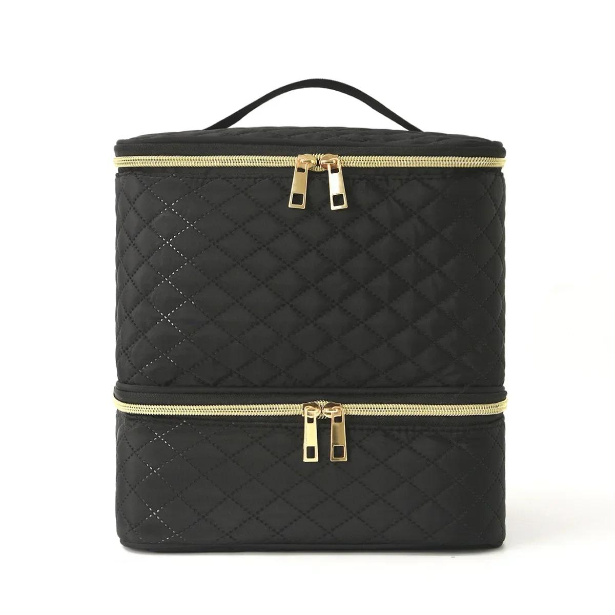 

Сумка для хранения лака для ногтей на 80 бутылок, переносная косметическая большая сумка через плечо, органайзер для путешествий, маникюрный салон, 3-слойная сумка для эфирных масел