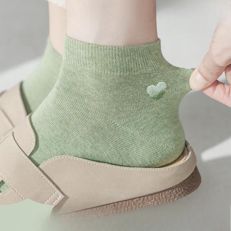 

Women s Spring and Summer Thin Cotton New Boneless Antibacterial Deodorant Love Boat Socks 1 pair білий