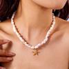 Collier pendentif étoile de mer coquillage style plage d'été pour femmes Choker fait main perles coquillage conque Bijoux fête Bohème