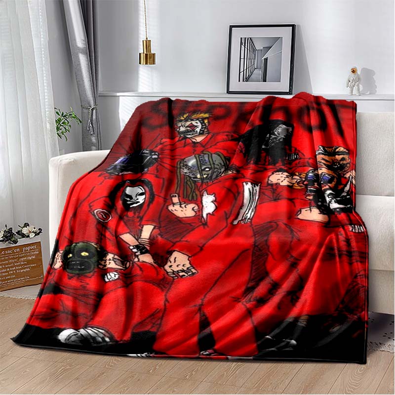 Coperta stampata con copertina dell'album Slipknot, Rap-Metal, Heavy Metal, Morbida e Calda in Flanella, per Divano, Letto, Ufficio Portatile, Regalo