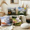 Cartoon Bunny with Beer Mug Cushion Cover Pillow Cover Decoration Room Home Sofa Living Office Car Nordic Simplicity