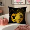 American Game BBendy and the Ink Machine Cushion Cover Pillowcase Short Plush Invisible Zipper Room Sofa Cushion Cover
