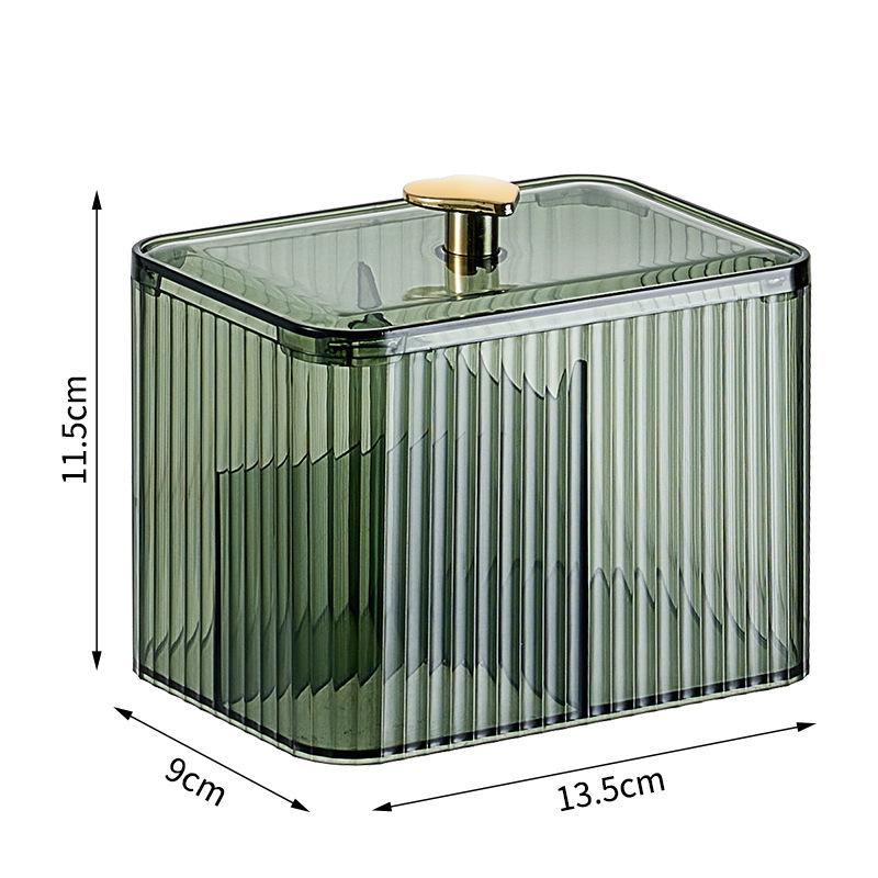 Acrylic Cosmetic Storage Boxes, Cotton Swabs, Makeup Pads, Desktop Storage Boxes with Lids, Transparent Divider Storage Boxes