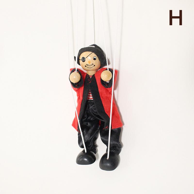 Funny Colorful Pull String Puppet Clown Wooden Marionette Handcraft Toys Joint Activity Doll Kids Children Gifts