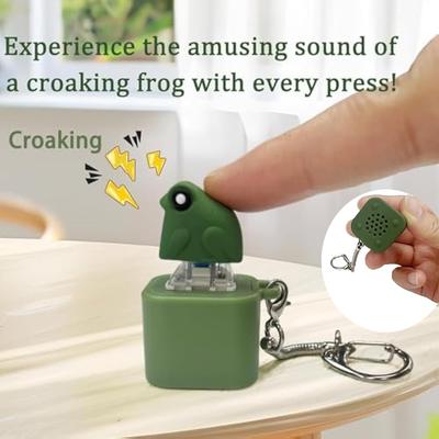Porte-clés Grenouille Croassante Amusant Grenouille Rechargeable Clavier Fidget Clicqueur Porte-clés Son Grenouille/Cochon avec Lumière LED pour Soulager le Stress