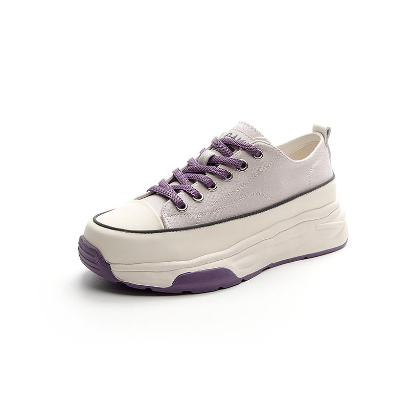 2025 new casual fashion versatile platform canvas shoes women's retro niche ins casual sports white shoes