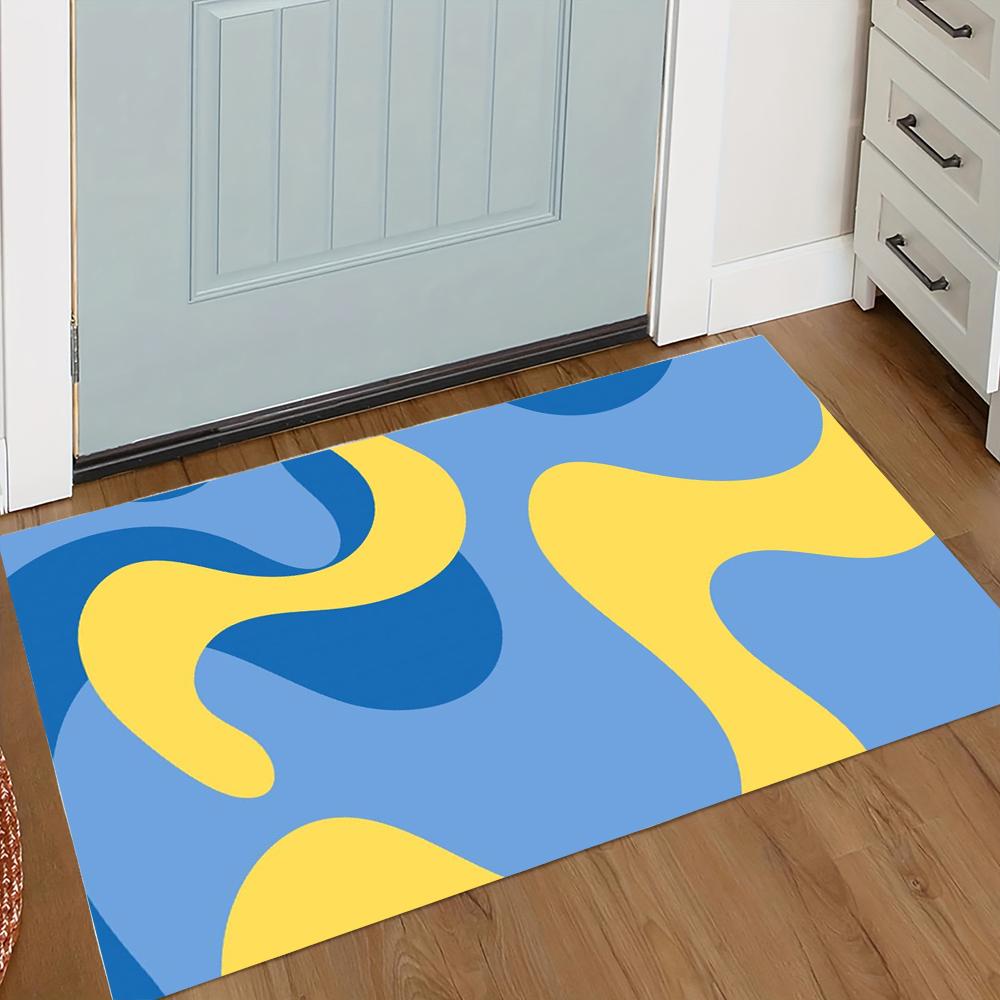 AbstractSwirl Doormat Non Slip Water Absorbent Entrance Floor Mat Modern Geometric Front Door Rug Room Decor