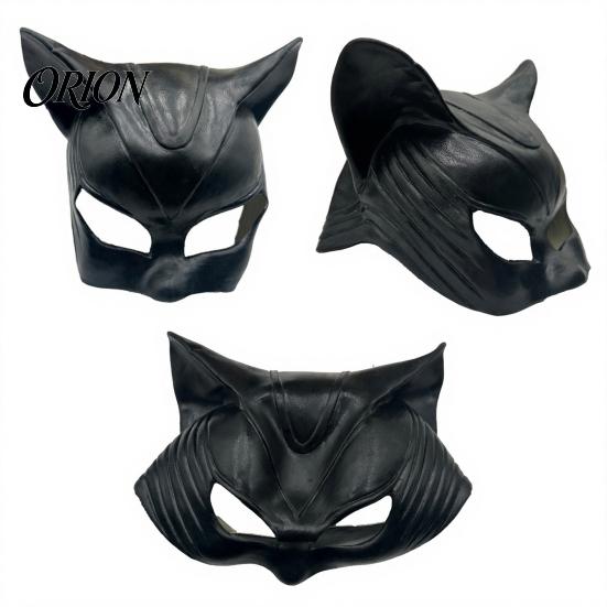 Cool Black Costume Mask Halloween Catw Woman Mask, Cat Eye Soft Latex Leather Accessory for Masquerade Superhero Cosplay Party Glossy