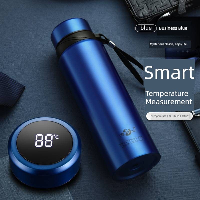 304 Stainless Steel Large-Capacity Thermos Cup, Smart Portable Outdoor Fitness Business Tea Cup, Sports Water Bottle