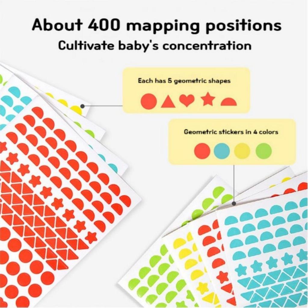 400pcs Colorful Dot Stickers Inside! Kids’ Geometric Sticker Book – Long-Format Mosaic Art, Boost Focus & Hand-Eye Skills