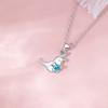 Original Barra Paradise Series Blue Love Kangaroo Necklace Female Cute Design Stainless Steel Clavicle Chain