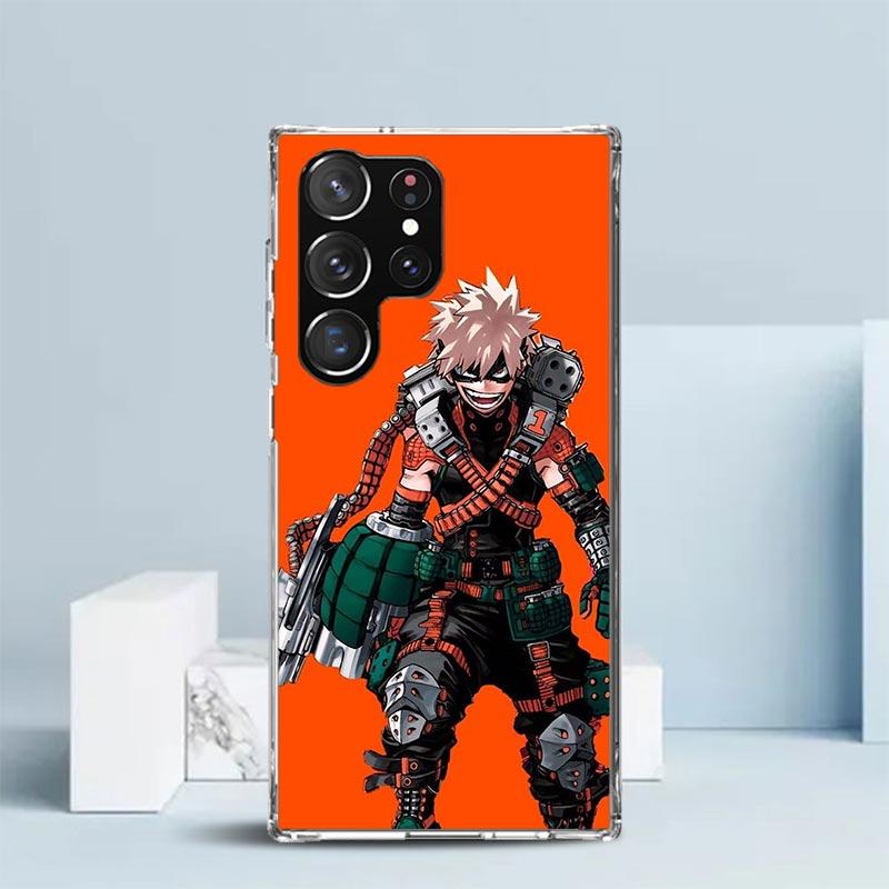 Bakugou Katsuki MHA My Hero Phone Case For Samsung Galaxy S24 S25 Edge S26 Ultra S22 S23 Plus S21 + S20 FE Soft TPU Back Cover G