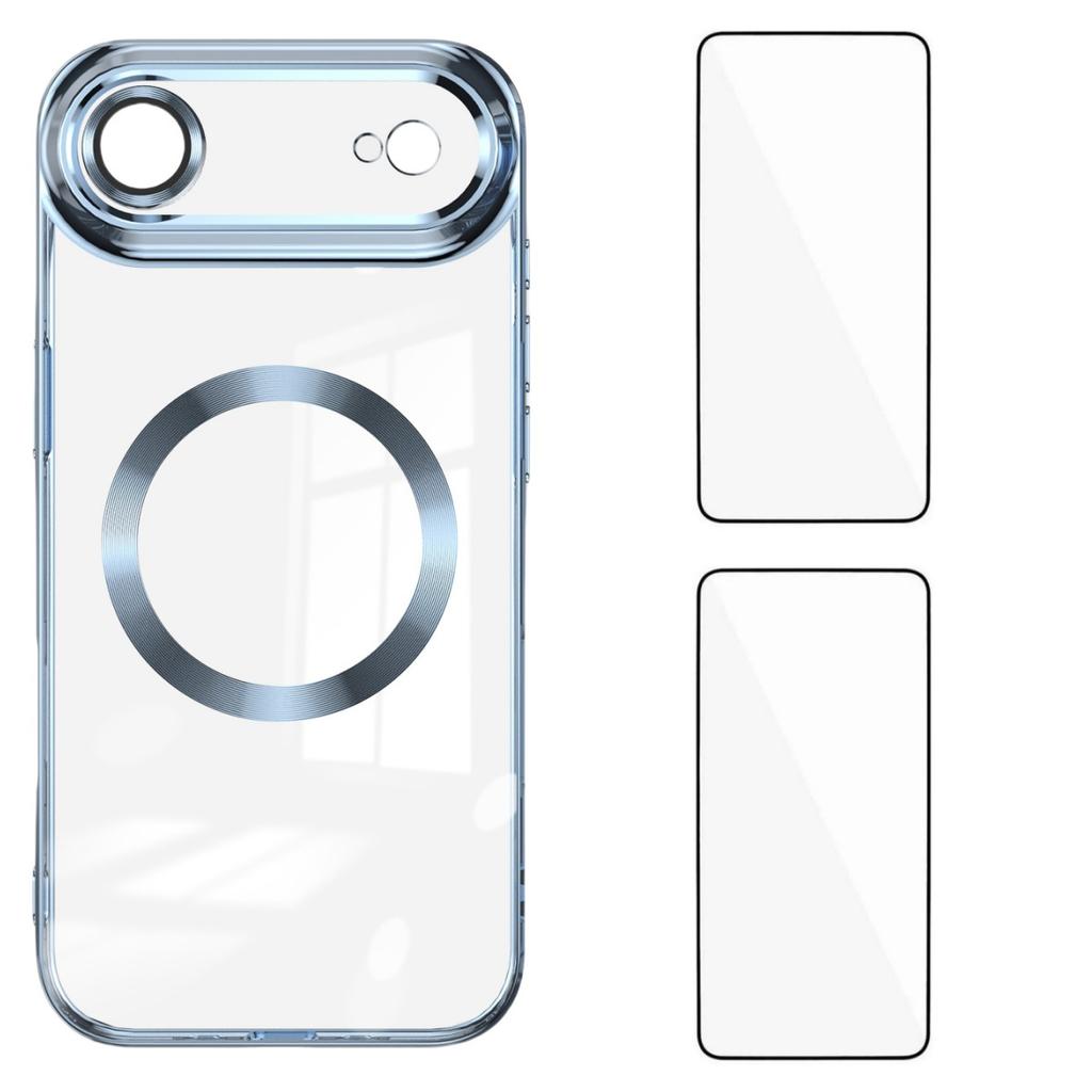 Für iPhone 17 Air Magnetische Hülle WANLONFENG WX Serie TPU Handyhülle mit 2 Stück Schutzfolie/Objektivfolie