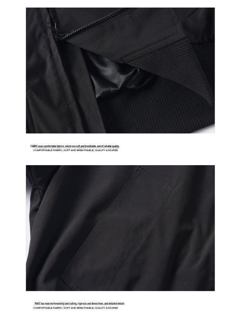 Men's Winter Retro Loose-Fit Bomber Jacket - Stand Collar, Padded, American Trendy Style