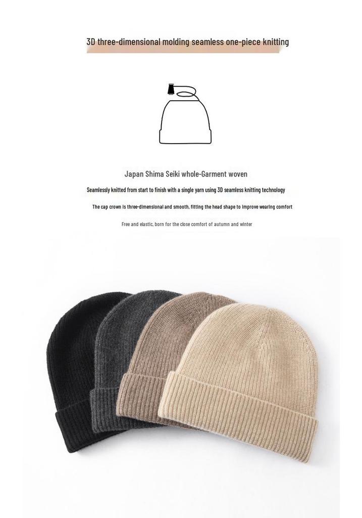 Women's 100% Pure Cashmere Hat - Versatile, Solid Color, Warm, Ear Protection Head Wrap