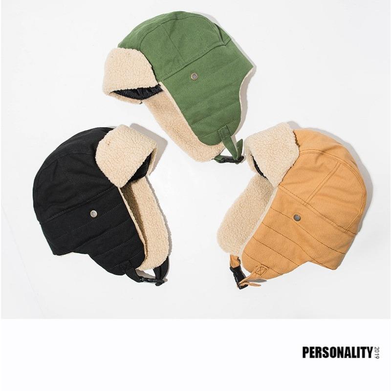 Lei Feng Hat Men and Women Winter Korean Version of The Trendy Ear Protection Hat Warm Cotton Hat Pilot Motorcycle Hat