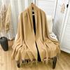  New Fashion Luxury Solid Color Thick Cashmere Winter Warm Scarf Women Pashmina Shawl Wraps Bufanda Female Tassel Scarves