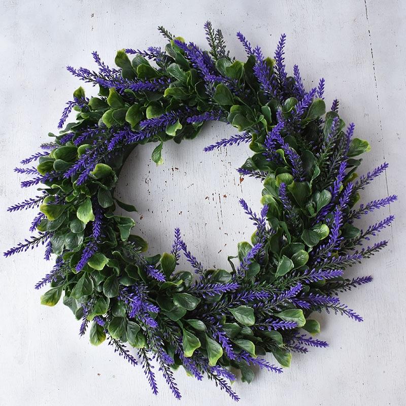 Large Topiary Wreaths Hanging Garden Wedding Faux Lavender Flowers Wreath Decors