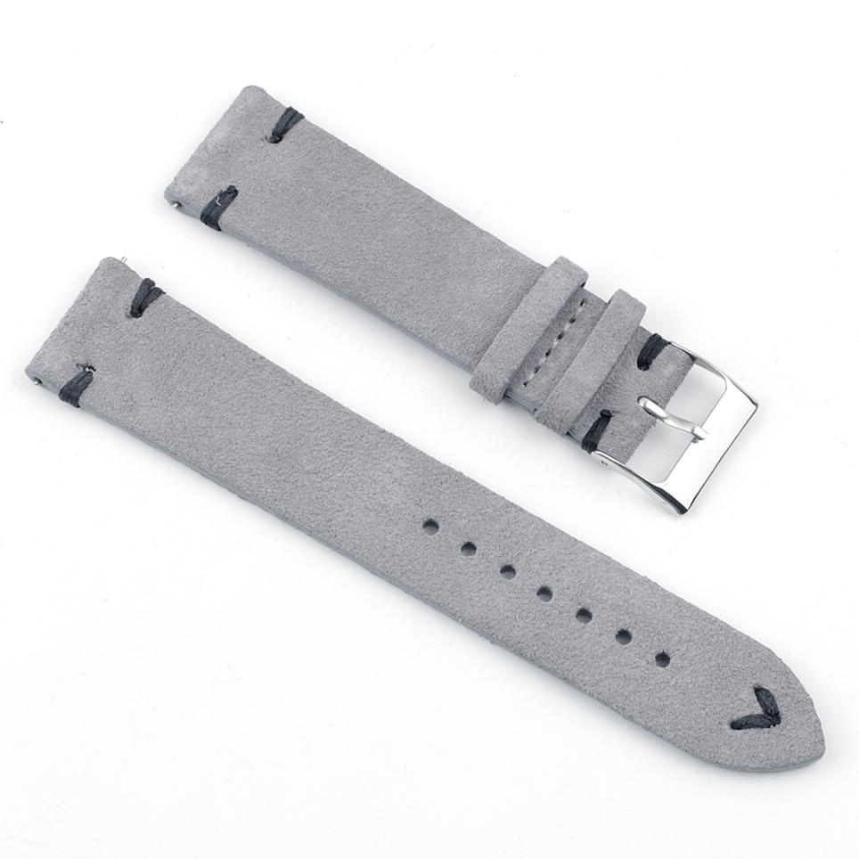 High Quality Vintage Suede Leather Watch Straps Blue Watch Bands Replacement Strap for Watch Accessories 18mm 20mm 22mm 24mm