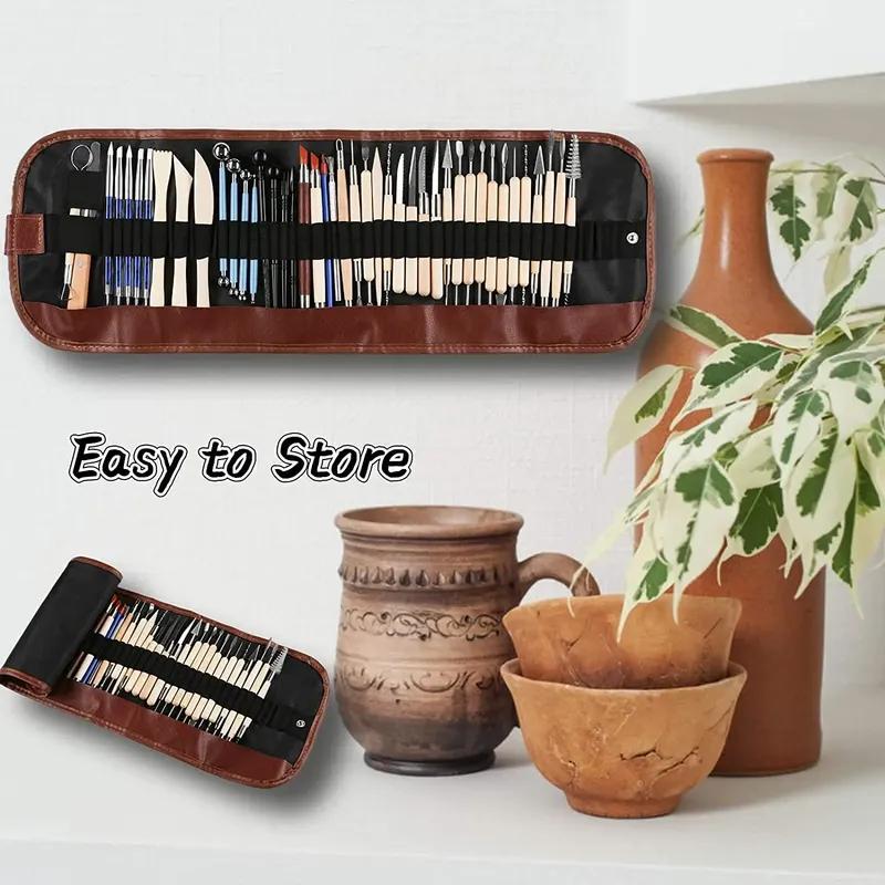 Unelte pentru sculptură din lut de ceramică Set cu două fețe pentru sculptură în lut polimeric Trimming, texturare, modelare ceramică Instrumente profesionale
