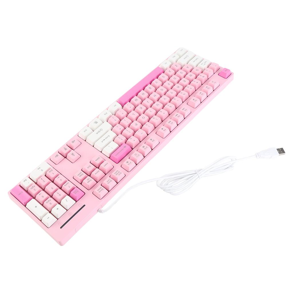 104 Keys Wired Keyboard 3 Colors Cute Gaming Keyboard USB Interface Business Keyboard for Win XP 7