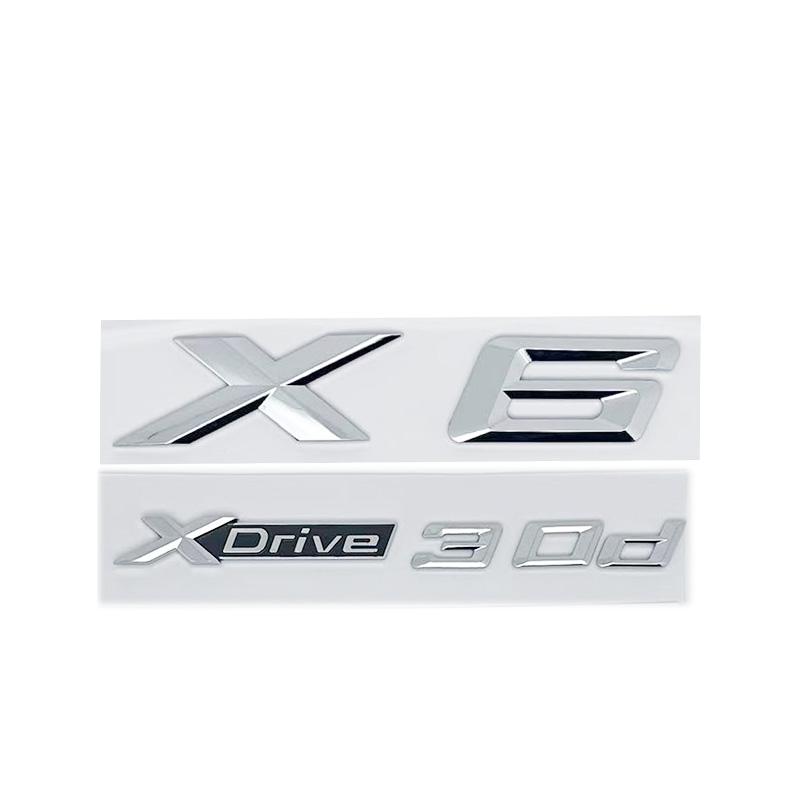 3D ABS Letter Badges for Trunk Emblem Suitable for BMW X6 Models E71 F16 E72 G06 As Well As XDRIVE 30d 28i 30i 35i 50i