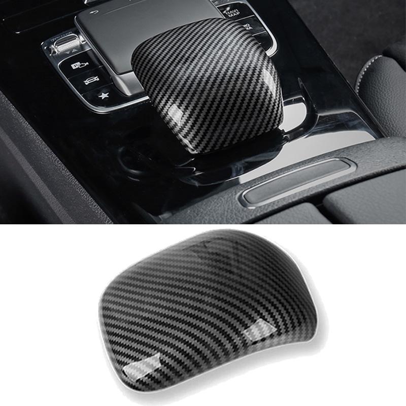 Car Styling Gear Shift Knob Cover Trim Carbon Fiber Look For Mercedes-Benz A Class W177 CLA C118 2019-2022 Interior Accessories