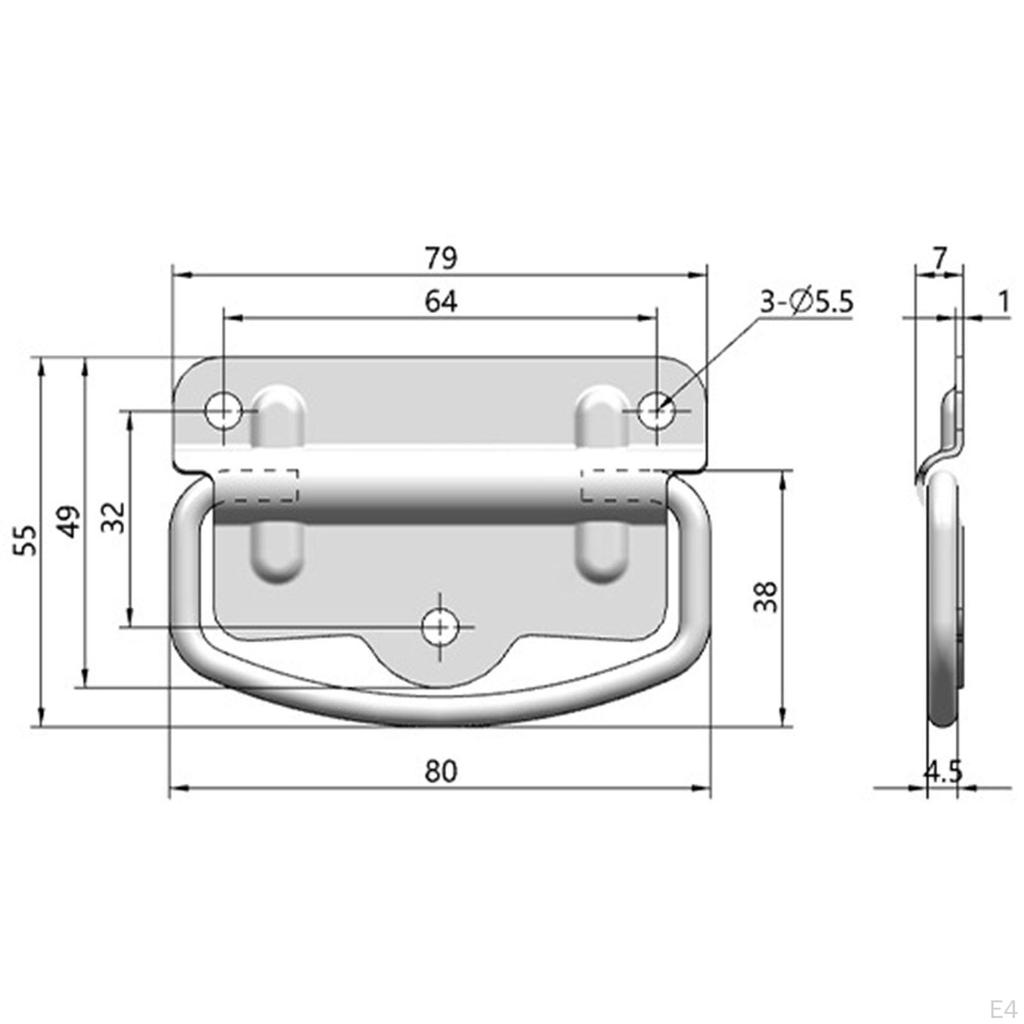 2 Pieces Folding Handles, Cabinet Lifting Rings Pull Handle Hardware Tool Accessories Metal Foldable