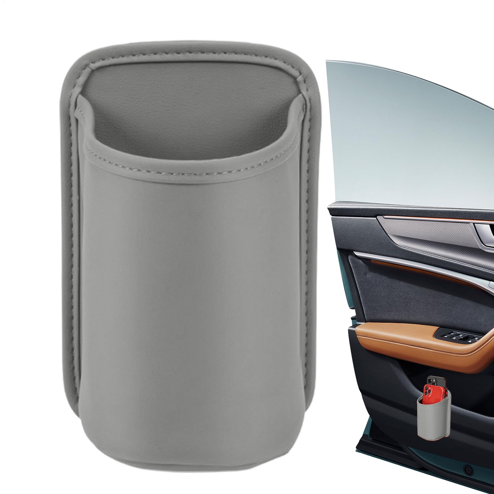 

Huxibai Car Drink Holder | PU Material Rear Seat Cup Holder, Multifunctional Car Organizer, Car Accessories for RV Truck Please refer to the description серый