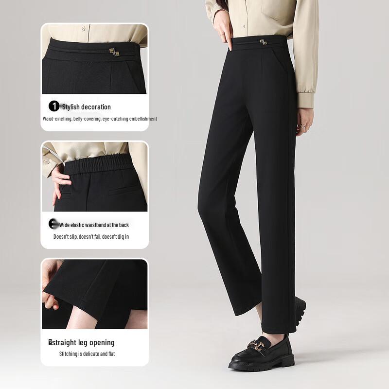 Sishuinianhua Women's Elegant Cropped Casual Pants L22003K1