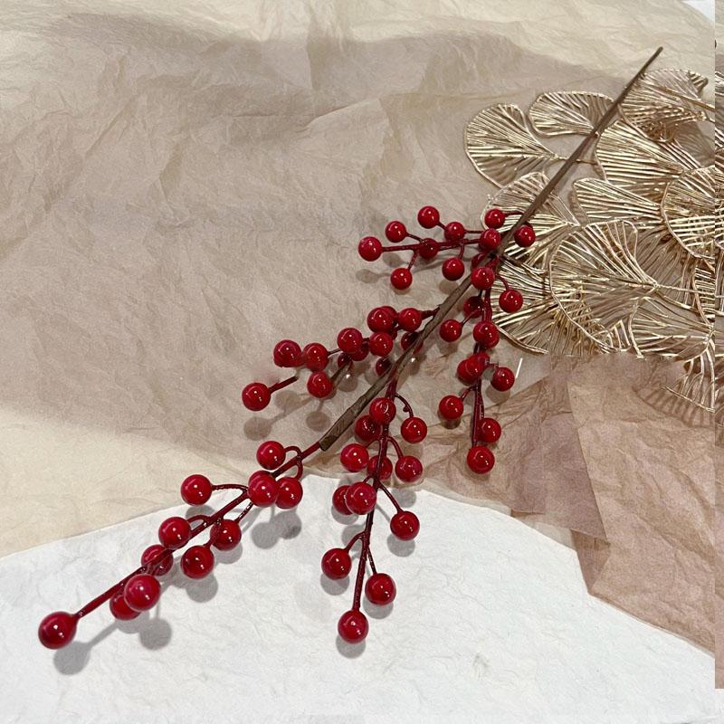 Buchet decorativ de fructe de pădure roșie pentru ornamente pentru camera de zi