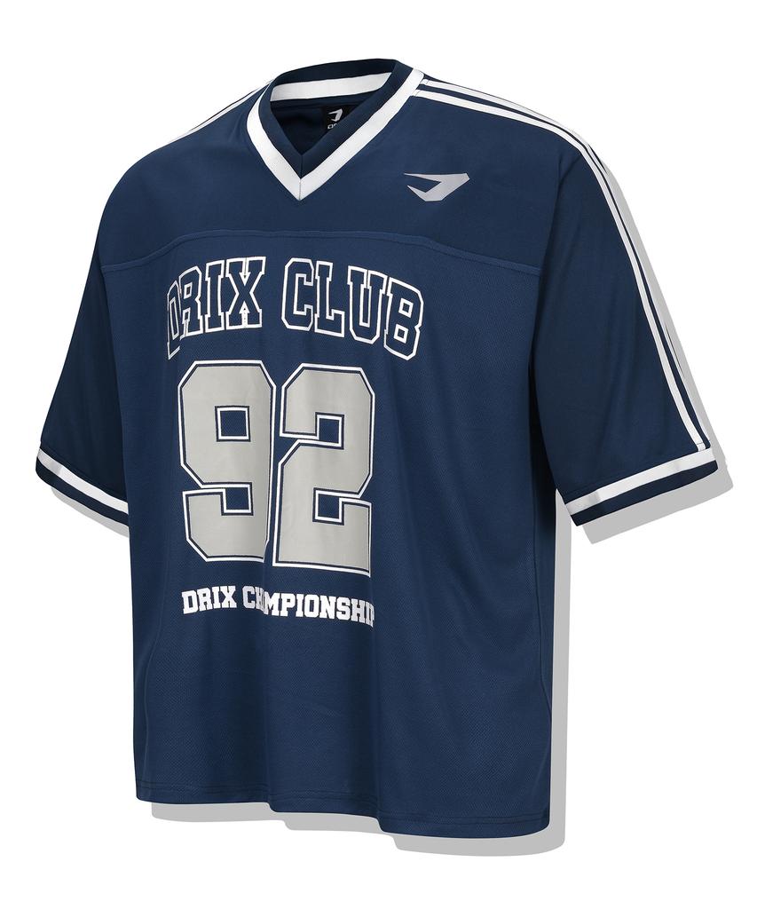 DRIX Rugby Track Oversized Mesh Jersey Half Sleeve_Navy