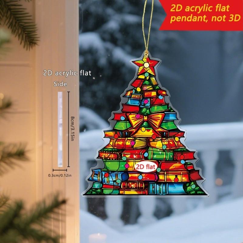 Pack of 4 Shatterproof Christmas Tree Ornaments with Hanging Cord for Indoor Outdoor Holiday Decorations