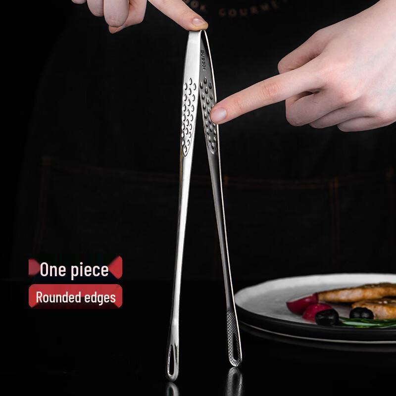 Gold Extended Korean Style 304 Stainless Steel BBQ Tongs