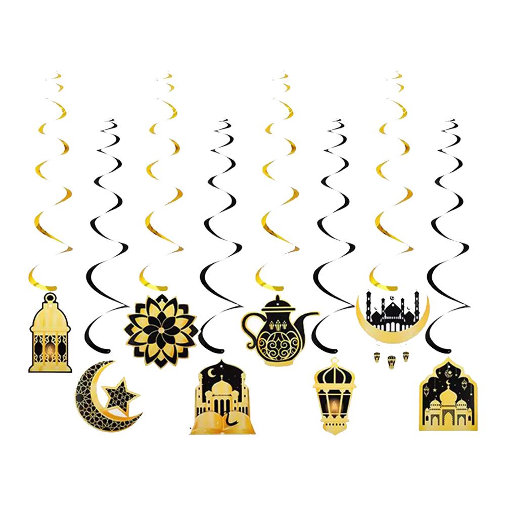 Spiral Hanging Ornament Moon Festival Party Home Decor Ceiling Window Decoration Premium Paper Elegant Celebration DIY Theme
