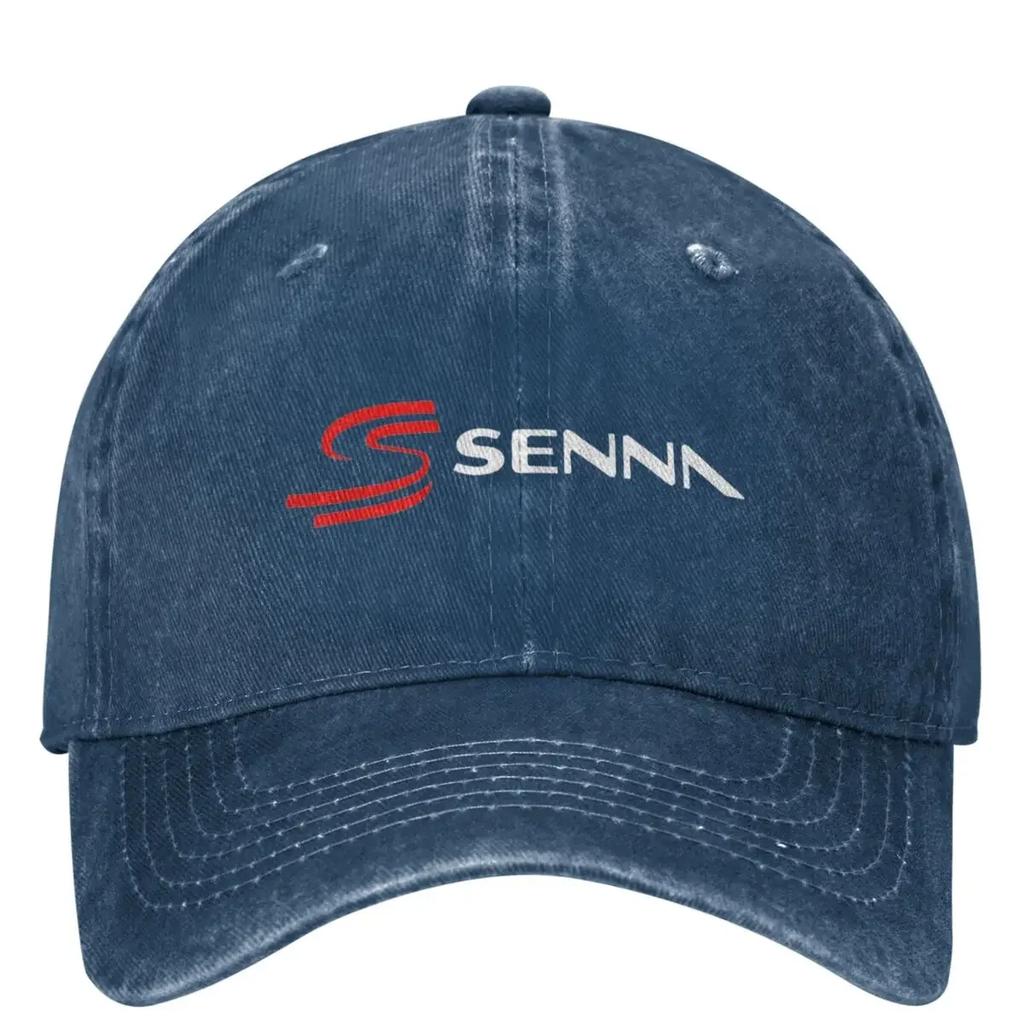 Ayrton Senna Logo Denim Baseball Cap Hiking Fishing Hip Hop Hats Summer Unisex Men Trendy Sunshade Snapback Cap
