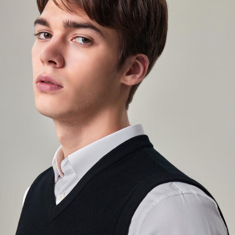 EMZ Erdos Men's Machine Washable Pure Wool V-Neck Vest