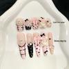 Snow Powder Bear Blush: Cute Cartoon Whitening Nail Patches - Handmade and Wearable.
