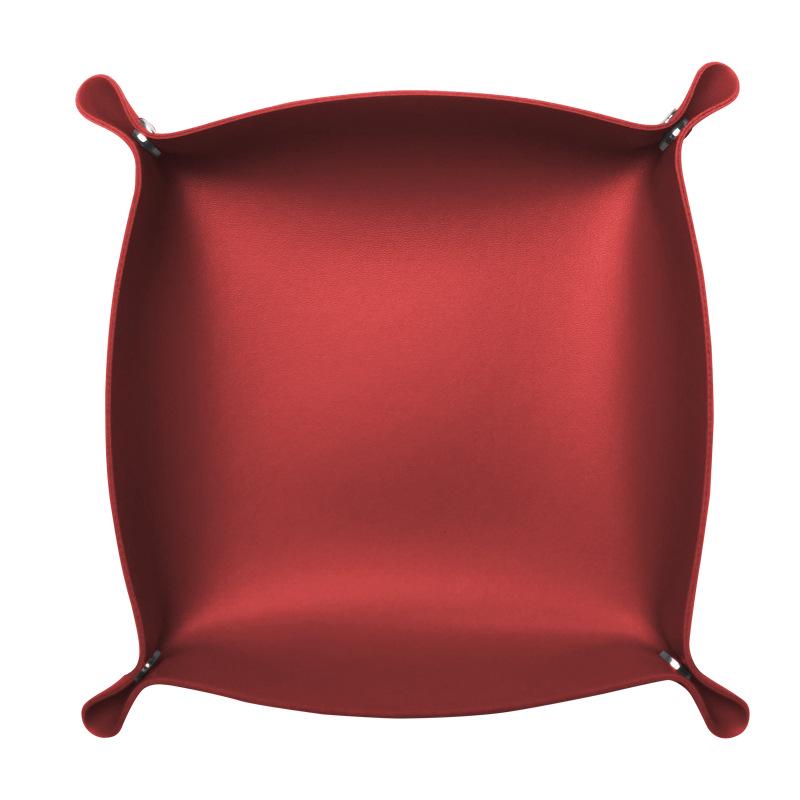 მორგებადი PU ტყავის შესანახი უჯრა დასაკეცი კუთხეებით და მარტივი დიზაინით