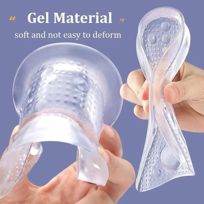 1Pair Transparent Silicone Gel Arch Support Inserts Flat Foot Massage Pads Foot Cushion Insoles for Women High Heel Shoes