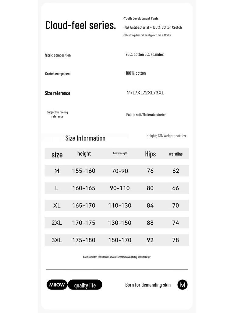 Men's Pure Cotton Antibacterial Boxer Briefs 4-Pack